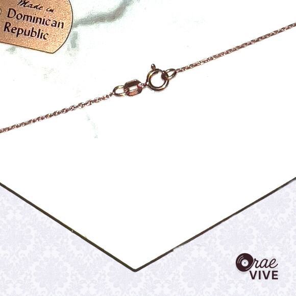 Rose Gold Plated 925 Silver Necklace 18in Round Simulated Diamond - Picture 2 of 3